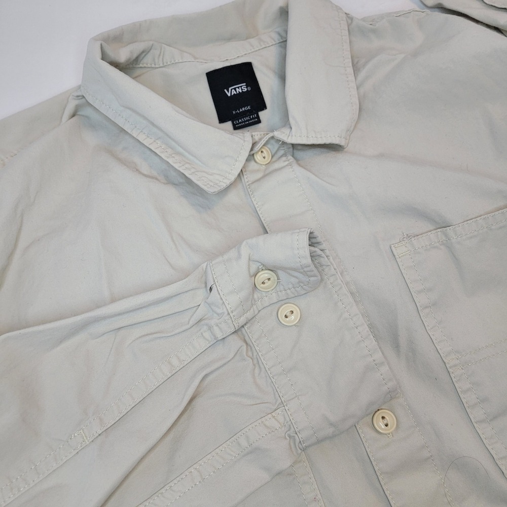Vans Chore Shirt Mens XL Beige Excellent‎ Classic Fit Cotton VN0A5469KCZ